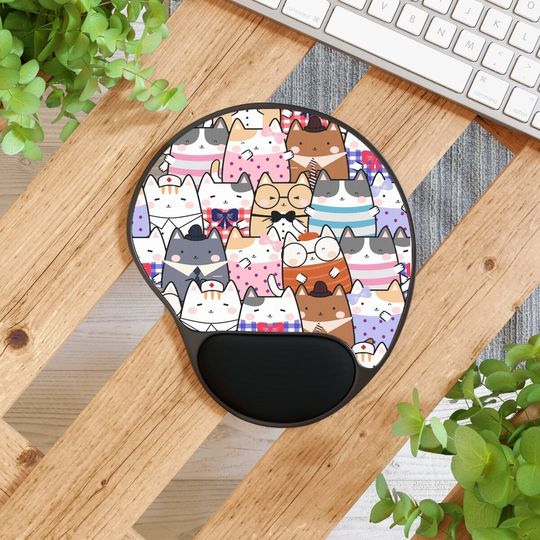Discover Cat design mousepad, work from home, home decor, cat lover Mouse Pad With Wrist Rest
