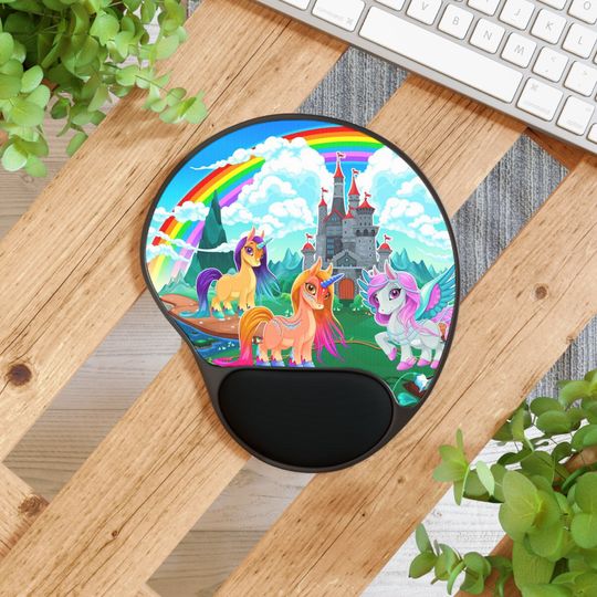 Discover Mouse Pad With Wrist Rest unicorns