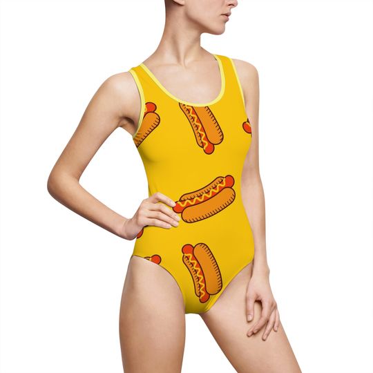 Discover Hot Dog Women's Classic One-Piece Swimsuit