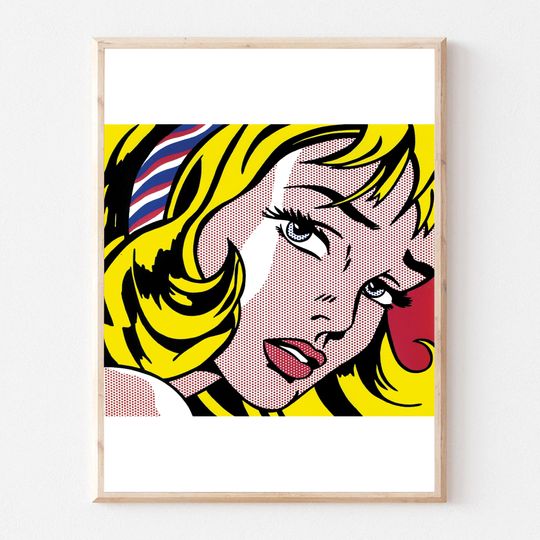 Discover Girl with Ribbon Hair painted on canvas hand painted Premium Matte Vertical Poster