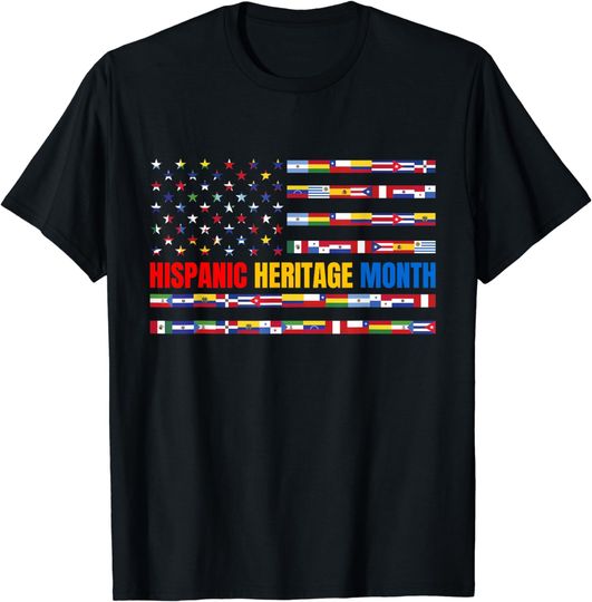 Discover Hispanic Heritage Month USA American Flag National Latino T-Shirt