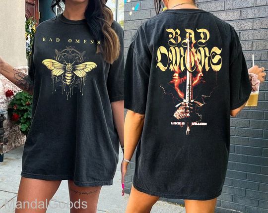 Discover Fade Reaper Tee Bad Omens Double Side T-shirt, Band Track List 2023 Merch