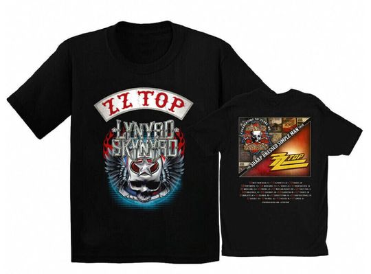 Discover Zz Top Lynyrd Skynyrd Logo The Sharp Dressed Simple Man 2023 T-Shirt