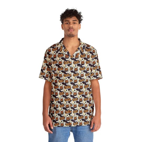 Discover Hauntingly Stylish Men's Halloween Hawaiian Shirt   Hawaiian Shirt