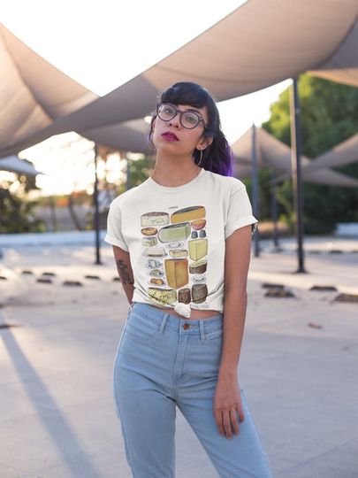 Discover Vintage Cheese Chart Unisex Cheese Lover Short Sleeve Tee