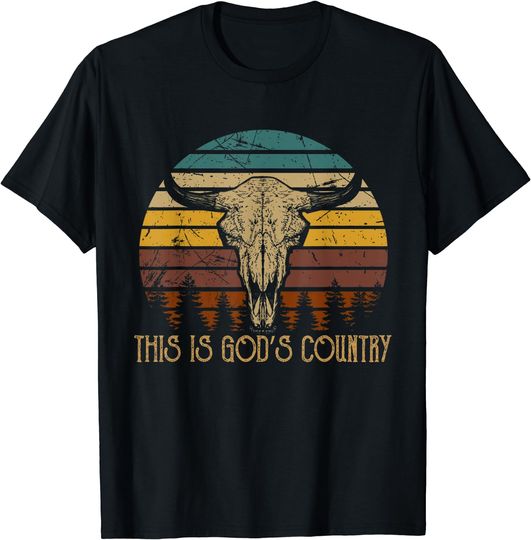 Discover This Is God's Music Country Outfit Bull Skulls Western Howdy T-Shirt