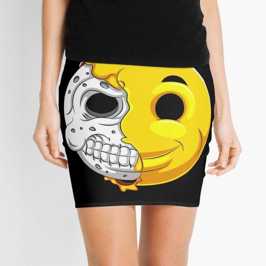 Discover Scary Face Emoji Mini Skirt