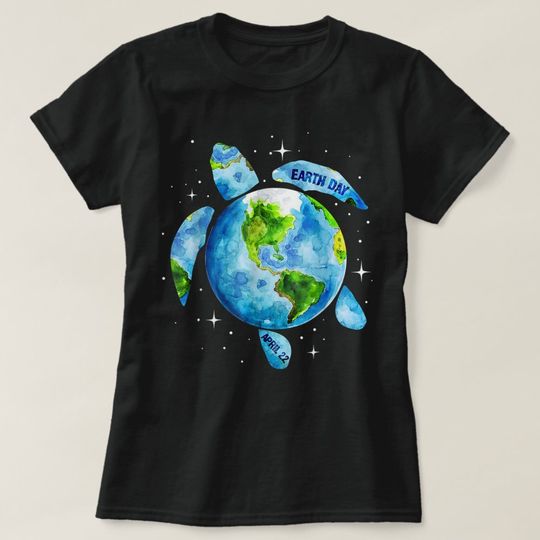 Discover Earth Day 2022 Restore Earth Sea Turtle Art Save t T-Shirt