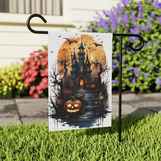 Discover Halloween House Garden & House BannerHalloween Yard Decorations, Welcome Flag,Spooky Season