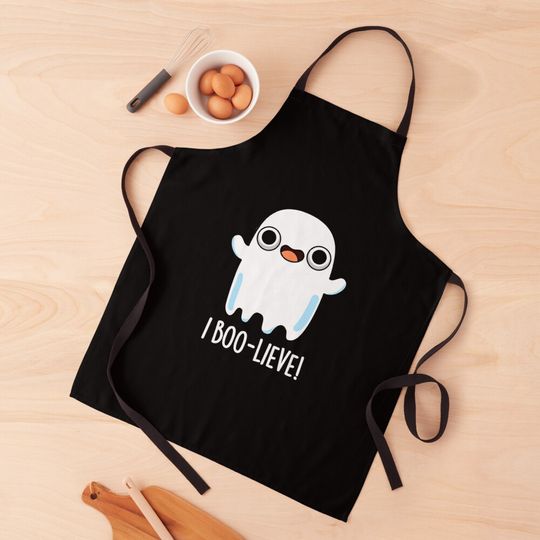 Discover I Boo-lieve Funny Positive Ghost Apron