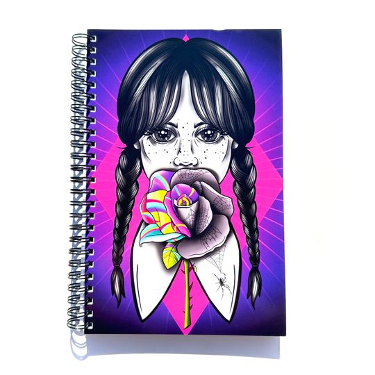 Discover Goth Girl Journal, Colorful Rose Notebook, Lined Notebook