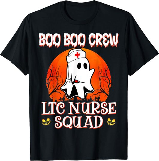 Discover Boo Boo Crew LTC Nurse Squad Cute Halloween Costumes Ghost T-Shirt