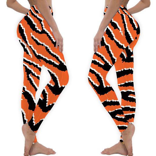 Discover Bengal Tiger Stripes Animal Print Cincinnati Football Leggings