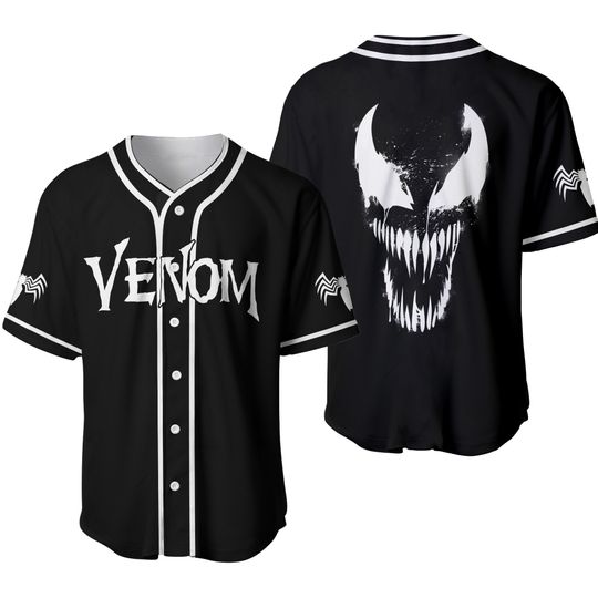 Discover Venom Horror Black White Baseball Jersey