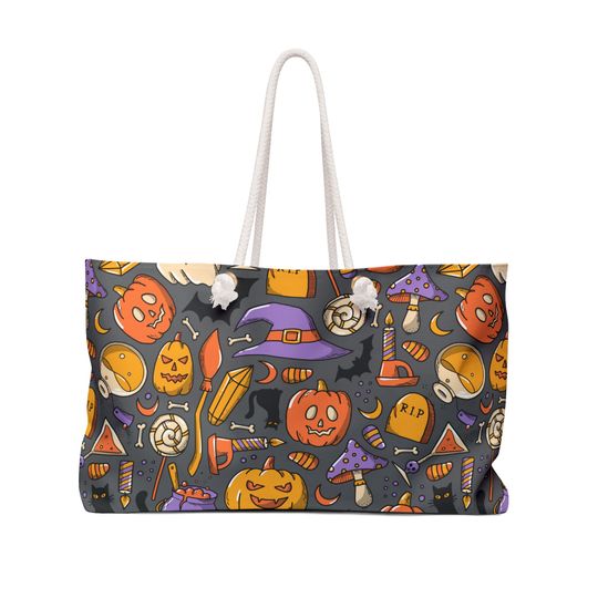 Discover Halloween Bag Witch Hat Balck Cat Weekender Bag