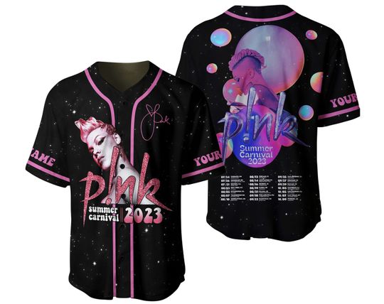 Discover Summer Carnival 2023 Pink Rock Tour Baseball Jersey