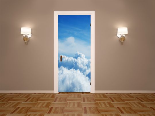 Discover View from Airplane Nature Door Self-adhesive Door Sticker