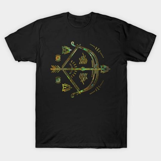 Discover Sagittarius Zodiac Gold Abalone - Sagittarius - T-Shirt