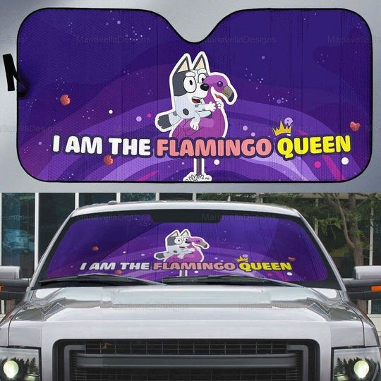 Discover BlueyDad Car Sun Shade - Flamingo Queen Design
