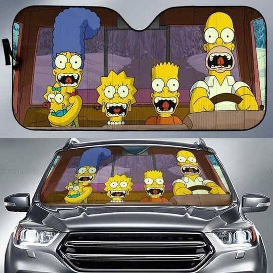 Discover The Simpsons Car Sunshade - Family Car Decor