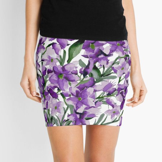 Discover Lilac Flowers Mini Skirt