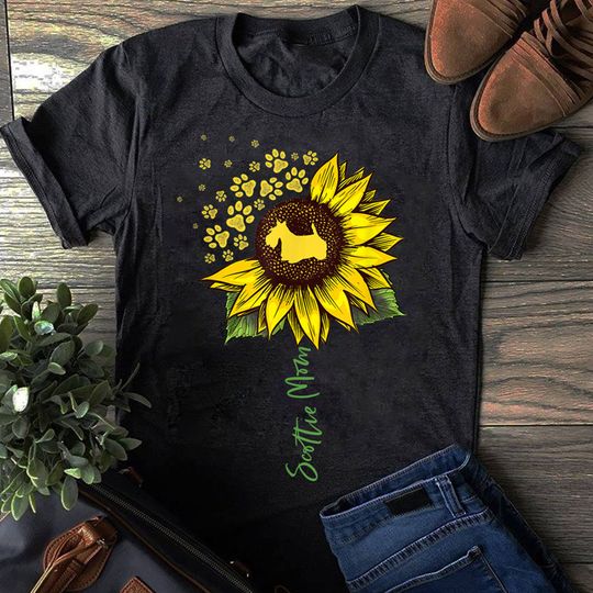 Discover Scottie Mom Sunflower Scottish Terrier Gifts Dog Mom Mama