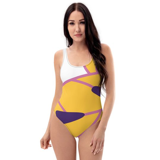 Discover Elegant and Beautiful Mixed Yellow/White Print Swimsuit