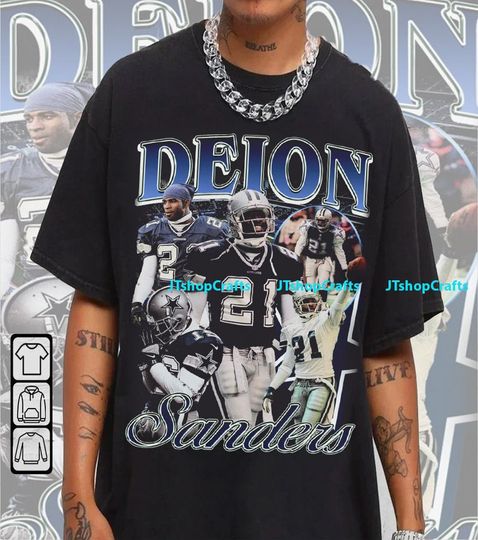 Discover Vintage 90s Graphic Style Deion Sanders T-Shirt, Deion Sanders Tee