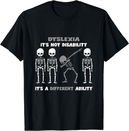 Discover Dyslexia Skeleton costume halloween Gifts dyslexic Tee T-Shirt