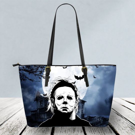 Discover Halloween Leather Tote Bag, Michael Myers Handbag, Horror Movie Characters Bag