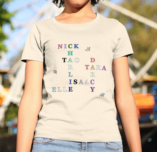 Discover Heartstopper Character Crossword Tee Pride Flag Colours  T-Shirt