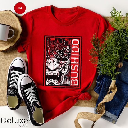 Discover Bushido Knight T-shirt, Samurai Warrior Mask Shirt, Japanese Knight T Shirt