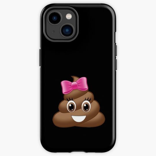 Discover Cute Poop With Pink Bow iPhone Case
