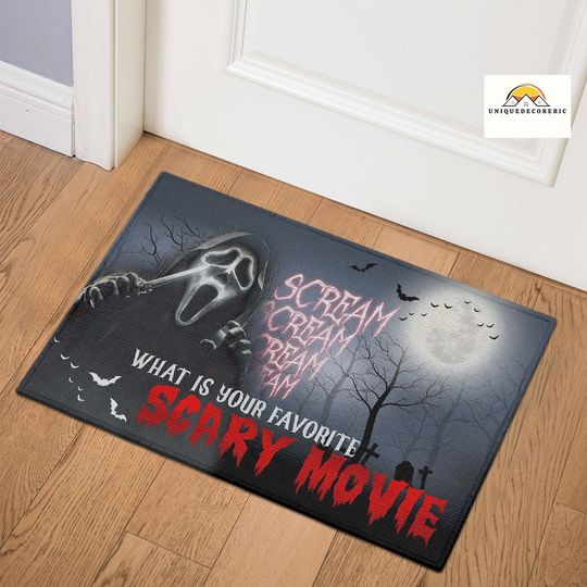 Discover Scream Scream Ghostface Horror Doormat, Halloween