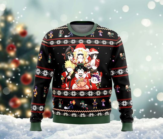 Discover Hero Anime Xmas Ugly Xmas Sweater, Boku No Holiday