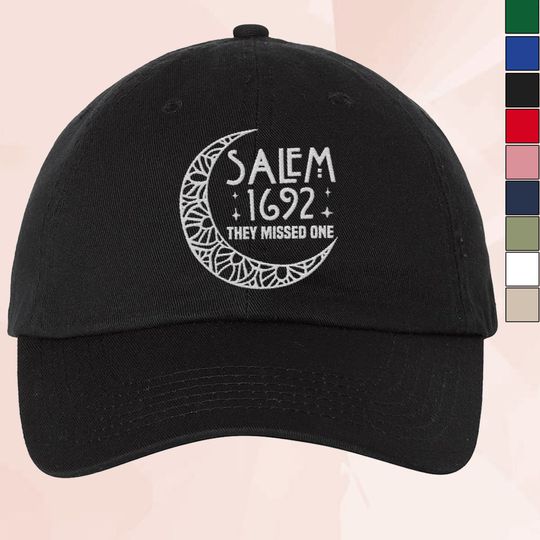 Discover Embroidered 1692 They Missed One hat, Salem Witch hat