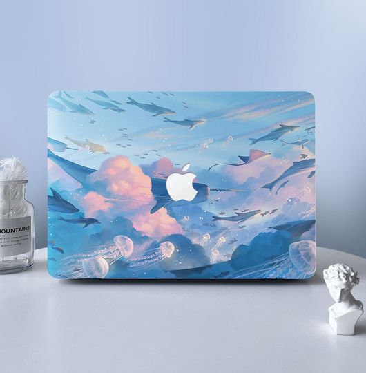 Discover Anime Sky Ocean Whale Jellyfish Laptop Skins