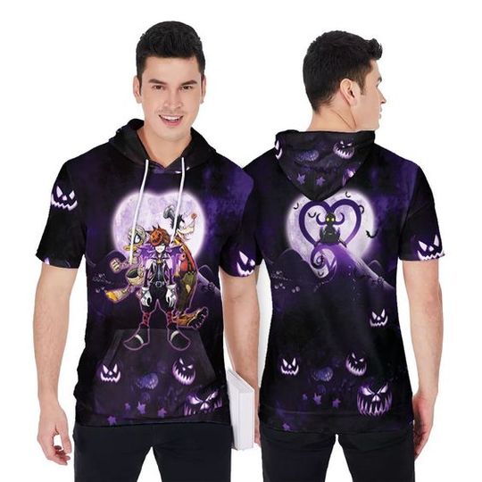 Discover Halloween Horror Jack O Lantern Town Kingdom Men's Short Sleeve Hoodie T-Shirt