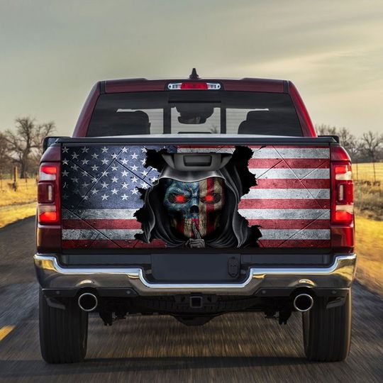 Discover Skull American Truck Decal