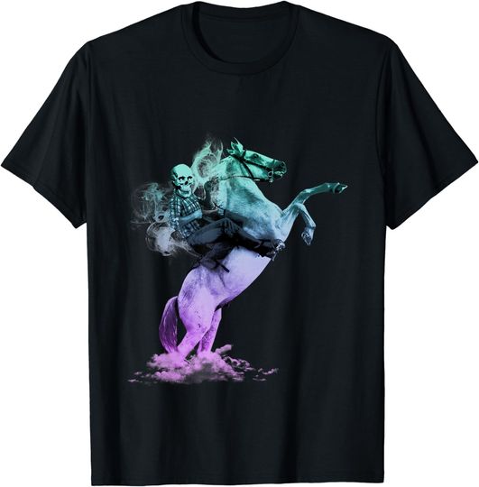 Discover Funny Halloween Costume - Ghost Cowboy with Horse T-Shirt