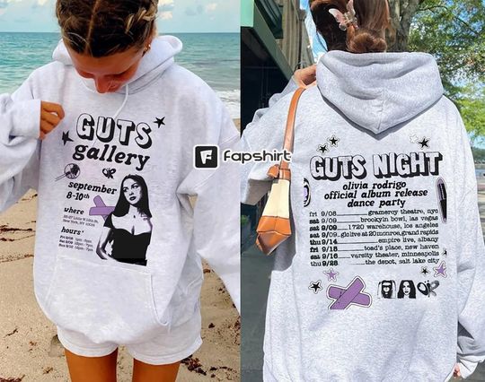 Discover Olivia Rodrigo Tour Shirt with GUTS Album Design