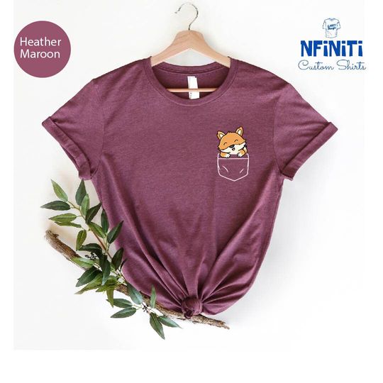 Discover Cute Fox Pocket T-Shirt - Little Fox Design