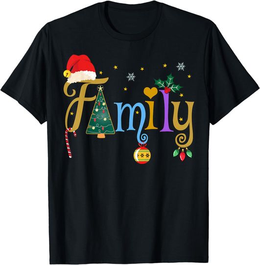 Discover FAMILY Letters Christmas Style Love My Family Christmas T-Shirt