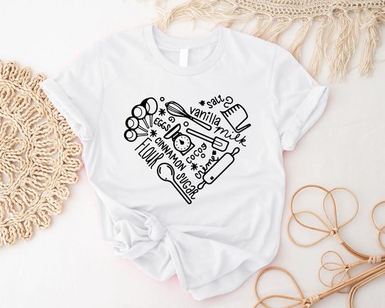 Discover Bakery Heart T-shirt, Baking Lover Shirt, Pastry Chef Cute Gift