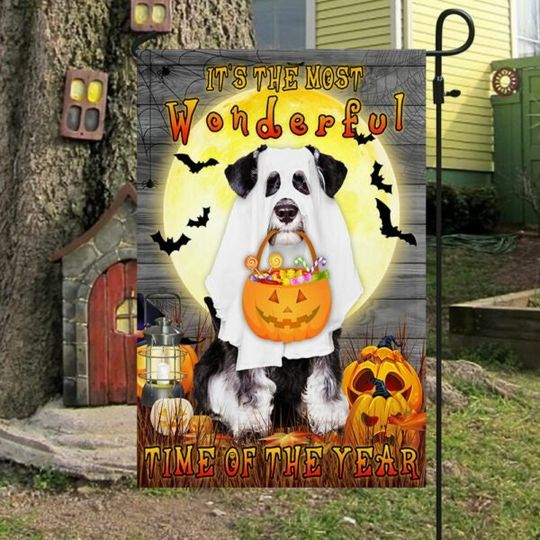 Discover Halloween Schnauzer Boo Garden Flag