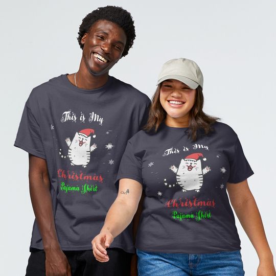 Discover This Is My Christmas cat Pajama -cute cat Christmas Gift  Classic T-Shirt
