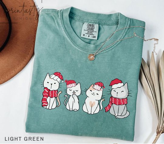 Discover Cute Christmas cats t-shirt, Cat Owner Christmas Shirt