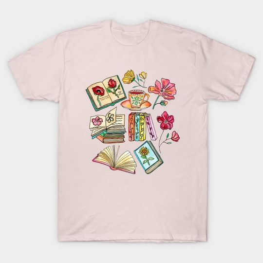 Discover Blooms and Books - Books - T-Shirt