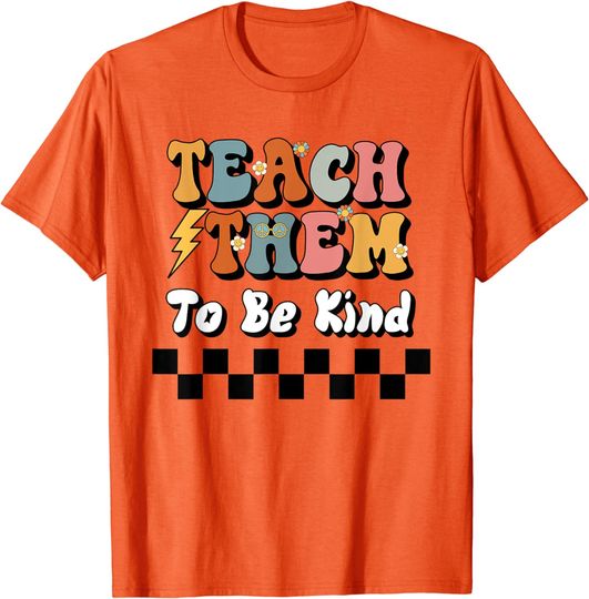 Discover Unity Day Tee Orange Kids 2023 Groovy be kind Teacher Orange T-Shirt