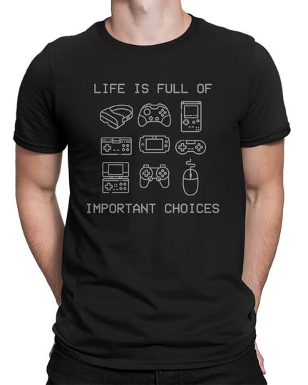Discover Life Is Full Of Important Choices Console Choice Full Time Gamer Men's T-Shirt